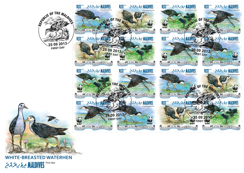 WWF - Birds. (4 sets) - Issue of Maldives postage stamps