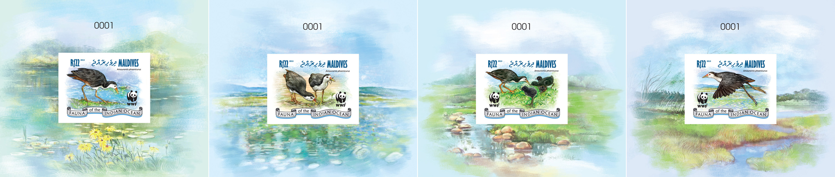 WWF â Birds - Issue of Maldives postage stamps