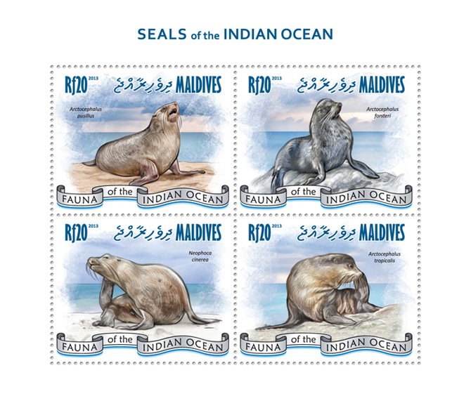 Seals - Issue of Maldives postage stamps