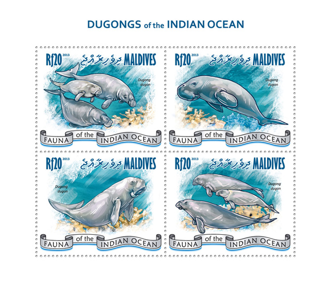 Dugongs - Issue of Maldives postage stamps