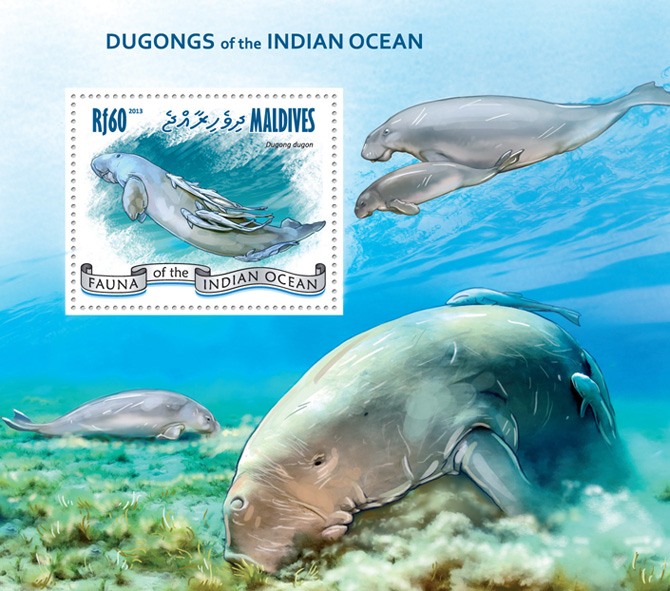 Dugongs - Issue of Maldives postage stamps