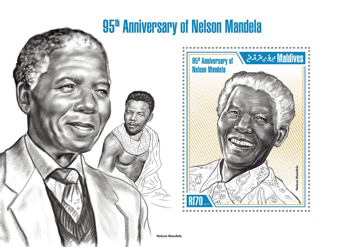 Nelson Mandela - Issue of Maldives postage stamps