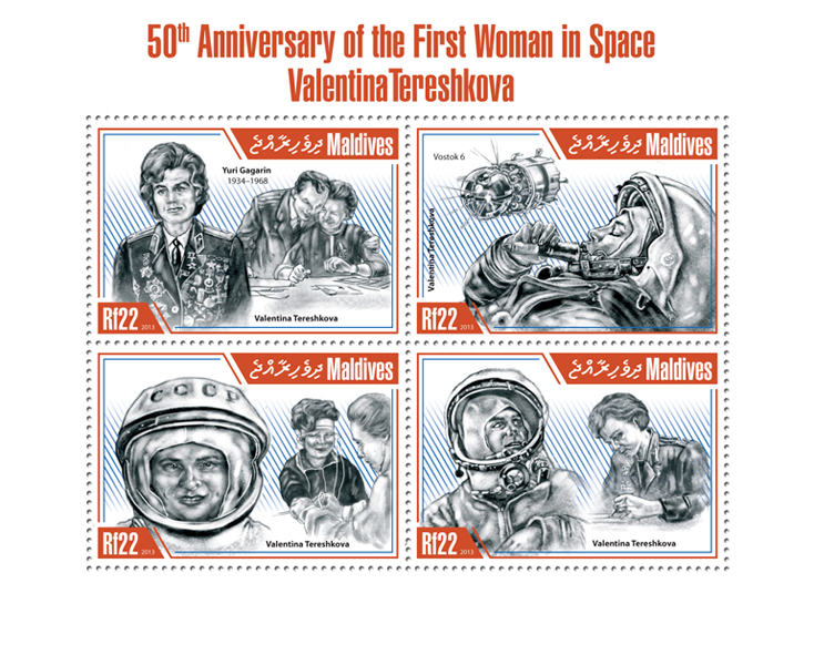 Valentina Tereshkova - Issue of Maldives postage stamps