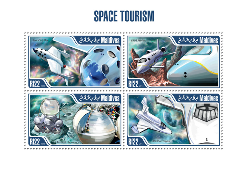 Space Tourism - Issue of Maldives postage stamps
