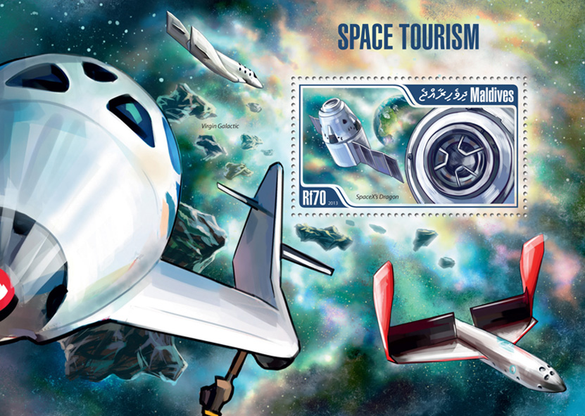 Space Tourism - Issue of Maldives postage stamps