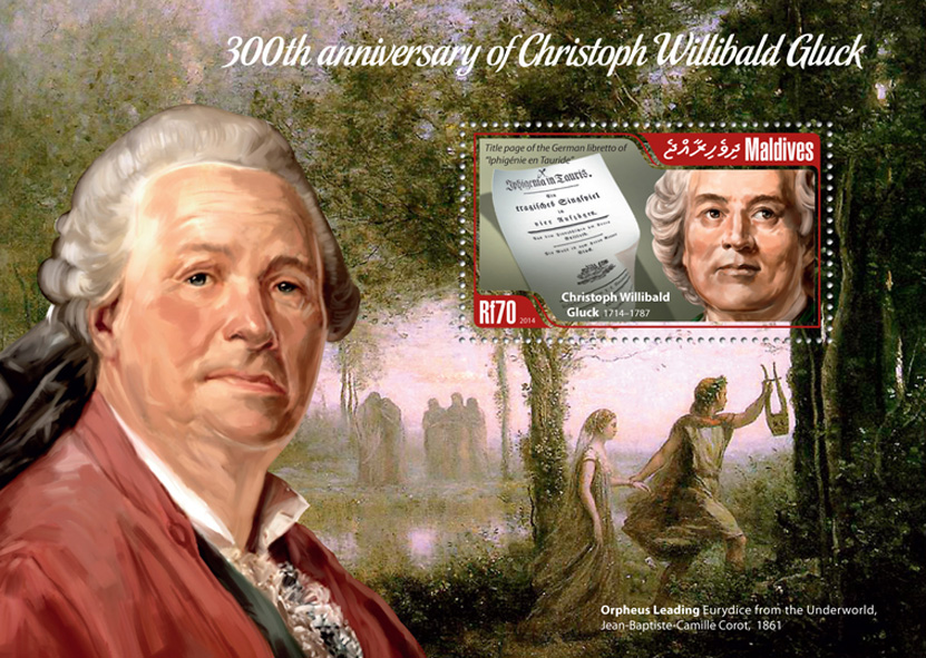 Christoph Willibald Gluck - Issue of Maldives postage stamps