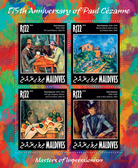 Paul Cezanne  - Issue of Maldives postage stamps