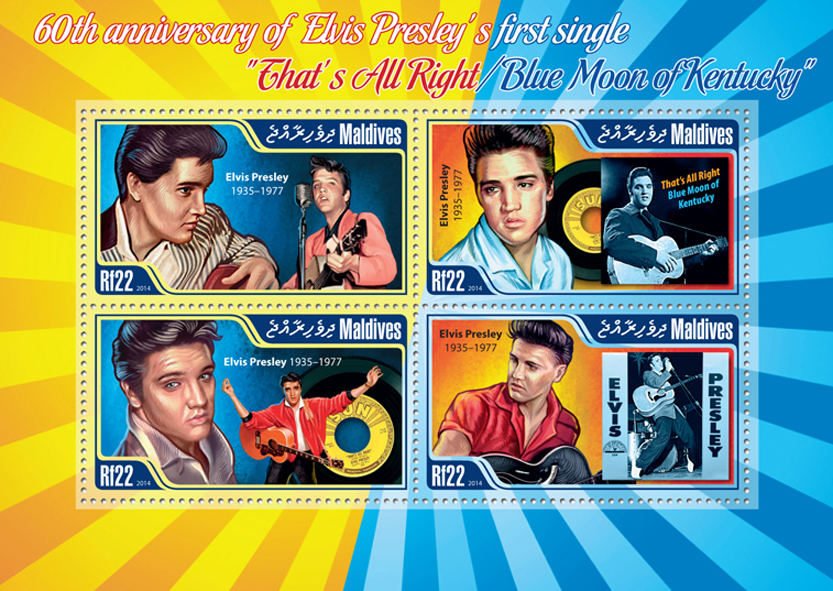 Elvis Presley  - Issue of Maldives postage stamps