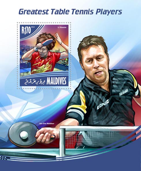 Table tennis - Issue of Maldives postage stamps