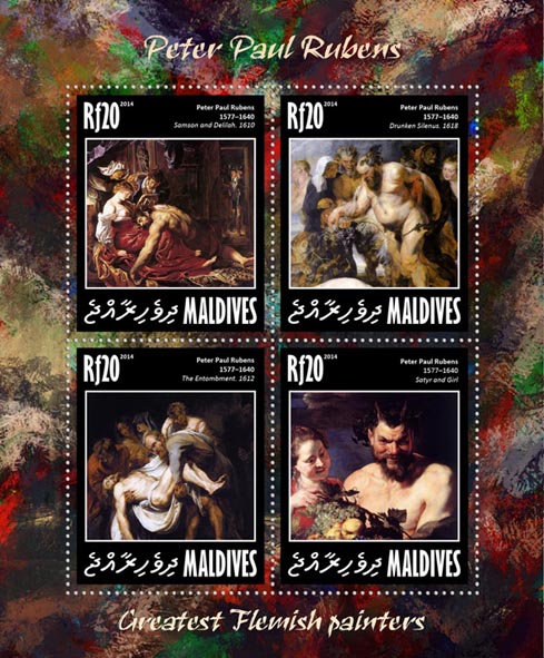 Peter Paul Rubens - Issue of Maldives postage stamps