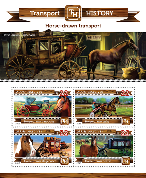 Horse-drawn Transport - Issue of Maldives postage stamps