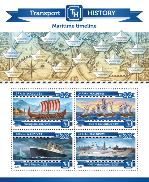 Maritime Timeline - Issue of Maldives postage stamps