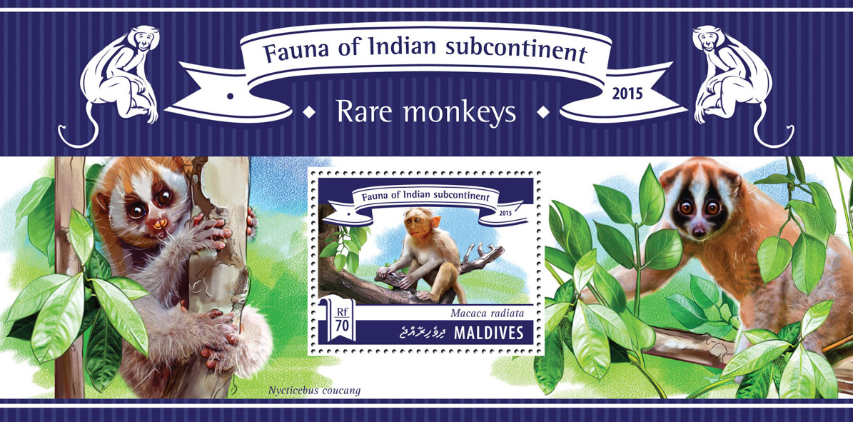 Rare Monkeys - Issue of Maldives postage stamps