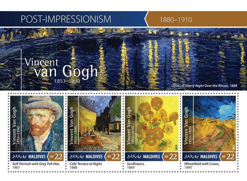 Vincent Van Gogh - Issue of Maldives postage stamps