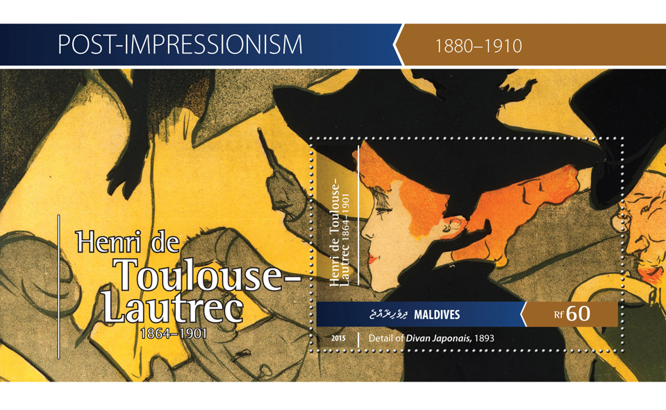 Henri de Toulouse-Lautrec - Issue of Maldives postage stamps