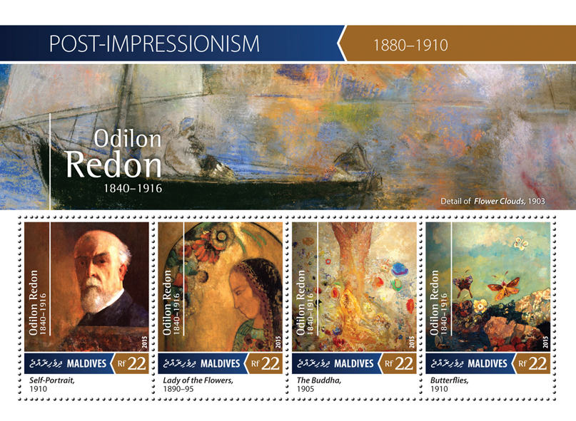 Odilon Redon - Issue of Maldives postage stamps