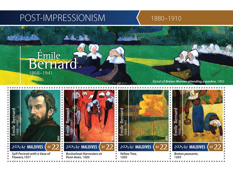 Emile Bernard - Issue of Maldives postage stamps