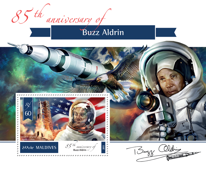 Buzz Aldrin - Issue of Maldives postage stamps