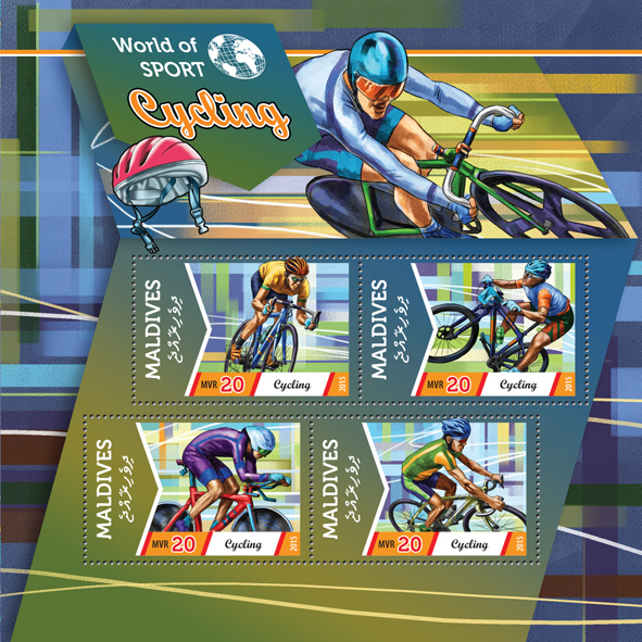 Cycling  - Issue of Maldives postage stamps