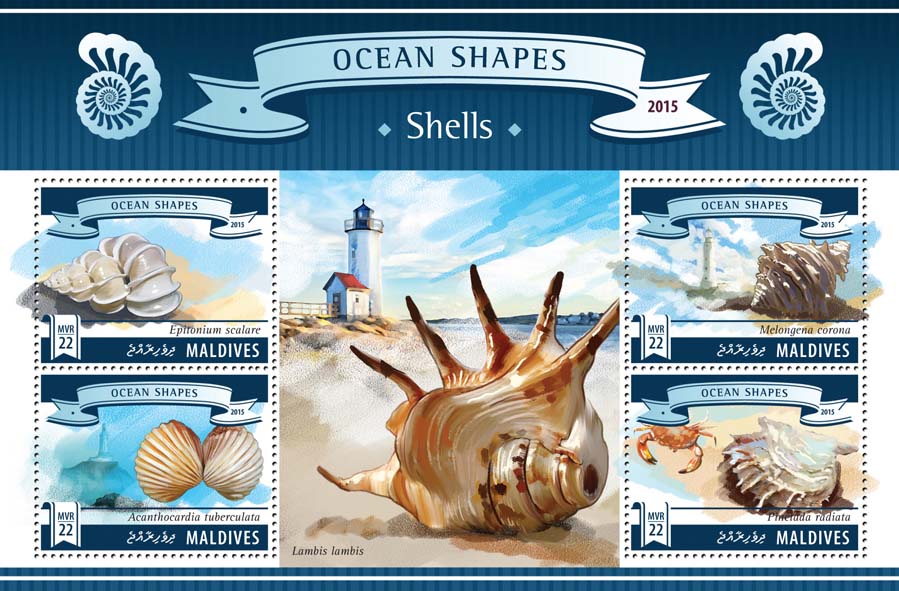 Shells - Issue of Maldives postage stamps