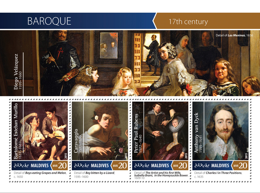 Baroque - Issue of Maldives postage stamps