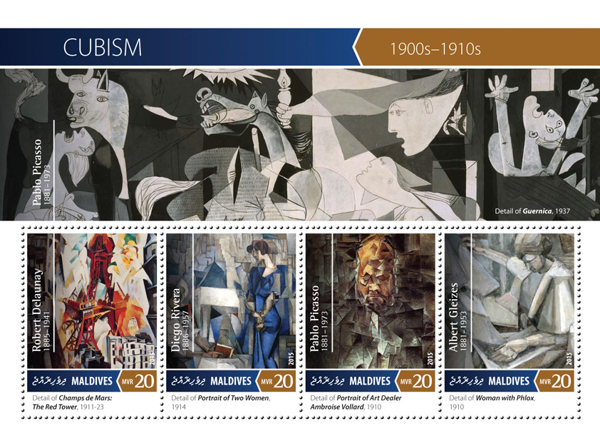 Cubism - Issue of Maldives postage stamps