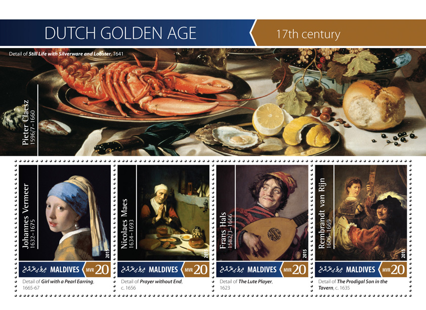Dutch Golden Age - Issue of Maldives postage stamps