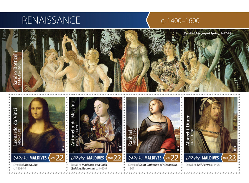Renaissance - Issue of Maldives postage stamps