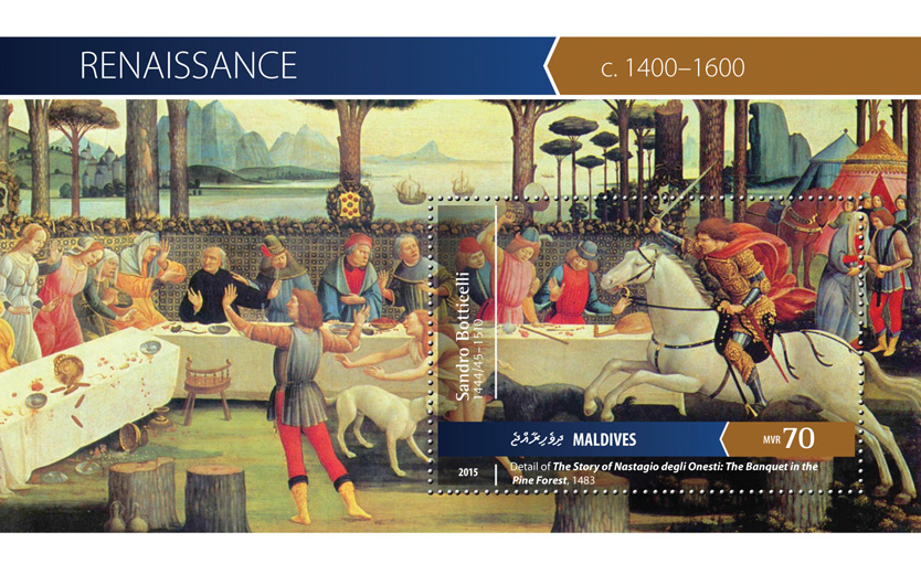 Renaissance - Issue of Maldives postage stamps