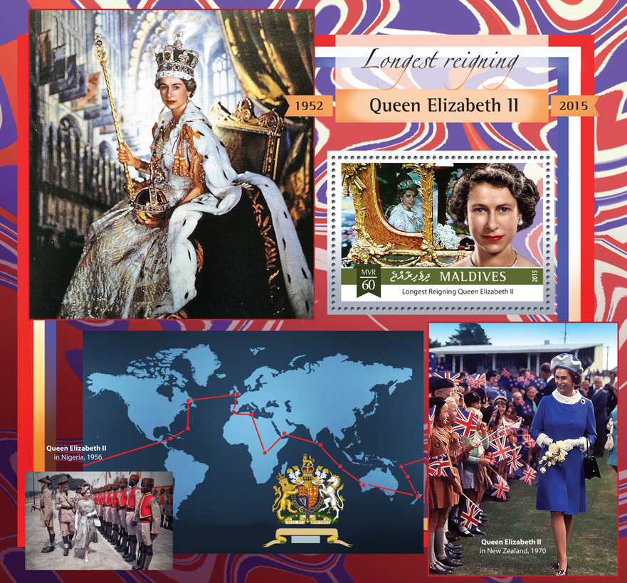 Queen Elizabeth II - Issue of Maldives postage stamps