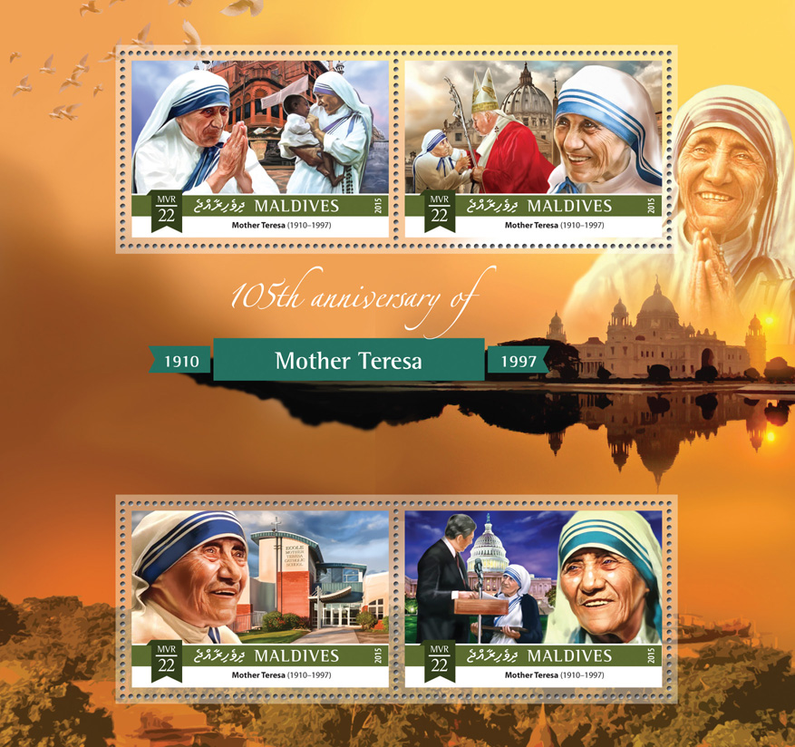 Mother Teresa - Issue of Maldives postage stamps