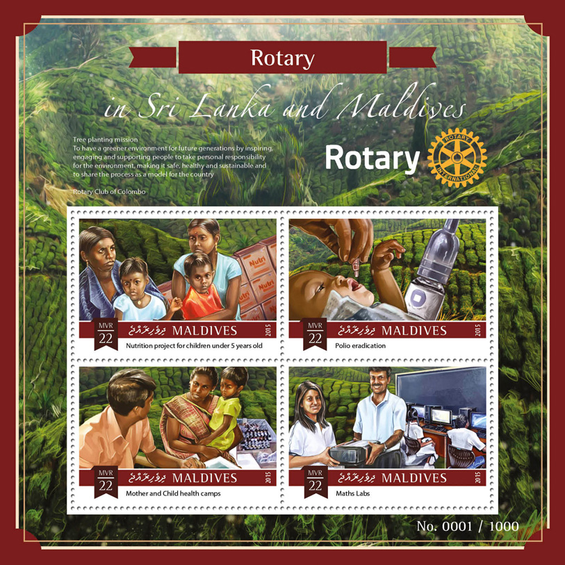 Rotary - Issue of Maldives postage stamps