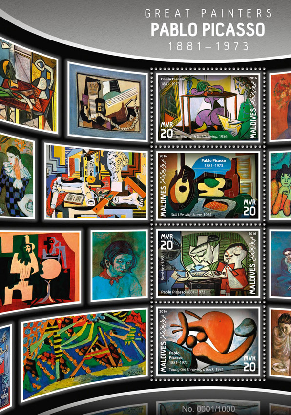 Pablo Picasso - Issue of Maldives postage stamps