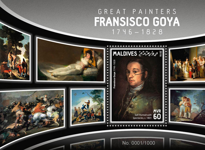 Francisco Goya - Issue of Maldives postage stamps
