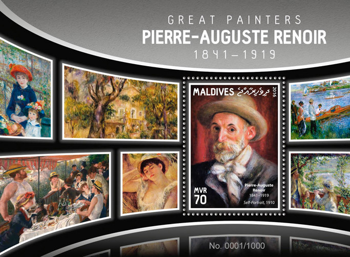 Pierre-Auguste Renoir - Issue of Maldives postage stamps