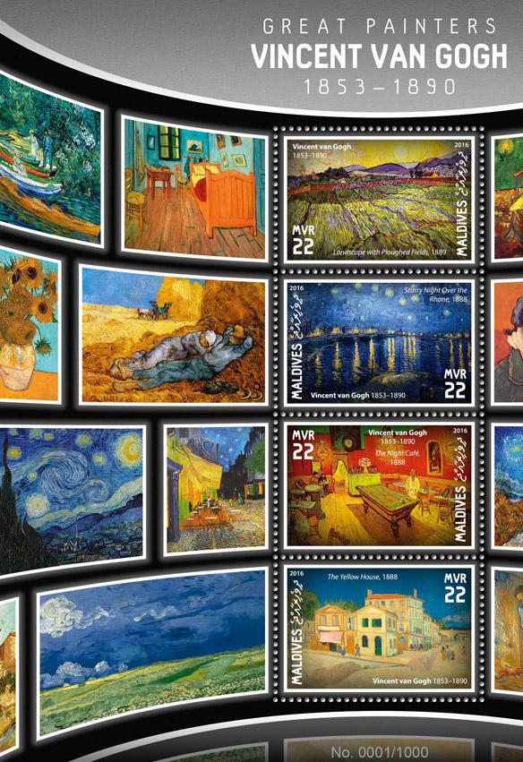 Vincent van Gogh - Issue of Maldives postage stamps