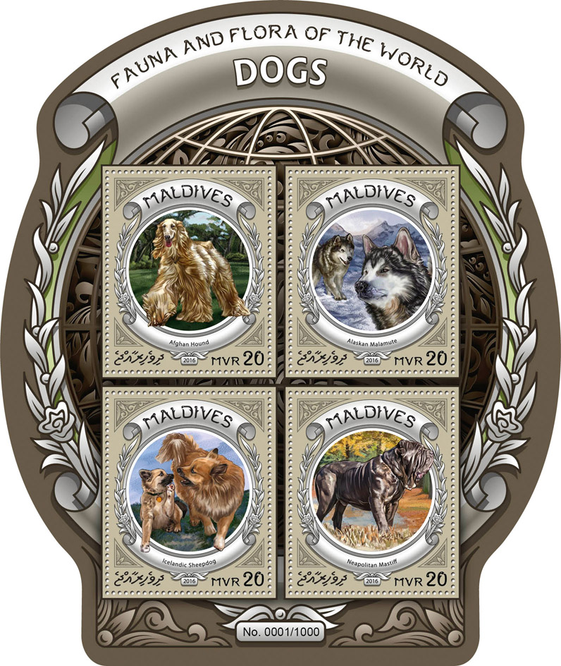 Dogs - Issue of Maldives postage stamps