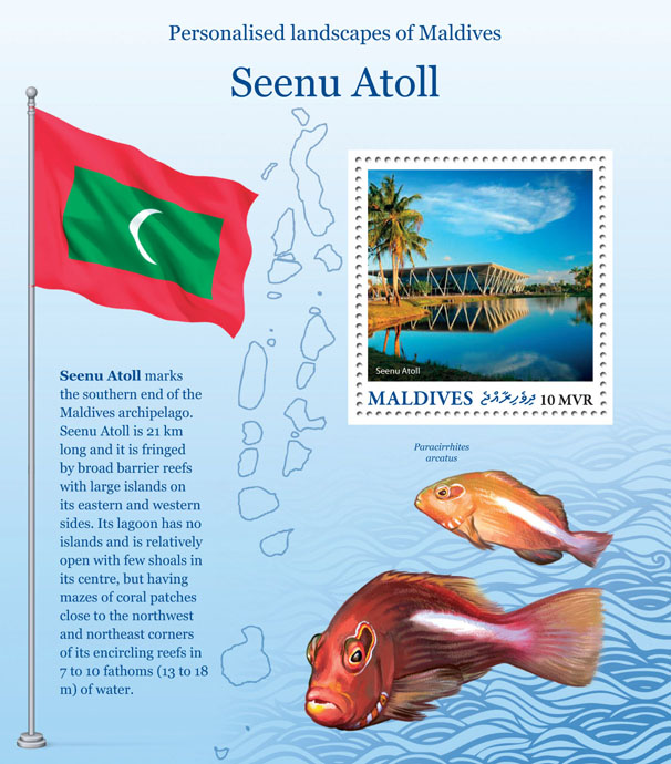 Seenu Atoll - Issue of Maldives postage stamps