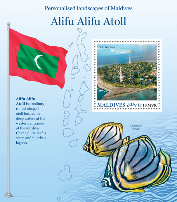 Alifu Alifu Atoll - Issue of Maldives postage stamps