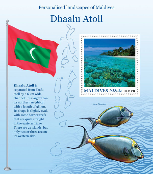 Dhaalu Atoll - Issue of Maldives postage stamps