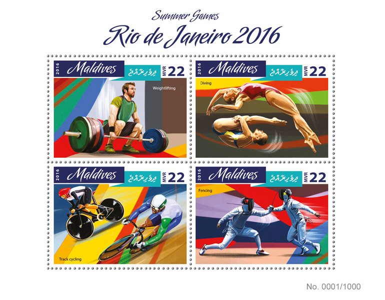 Summer Games Rio - Issue of Maldives postage stamps