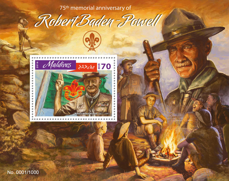 Robert Baden-Powell - Issue of Maldives postage stamps