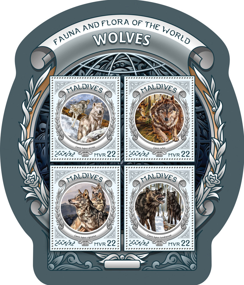 Wolves - Issue of Maldives postage stamps