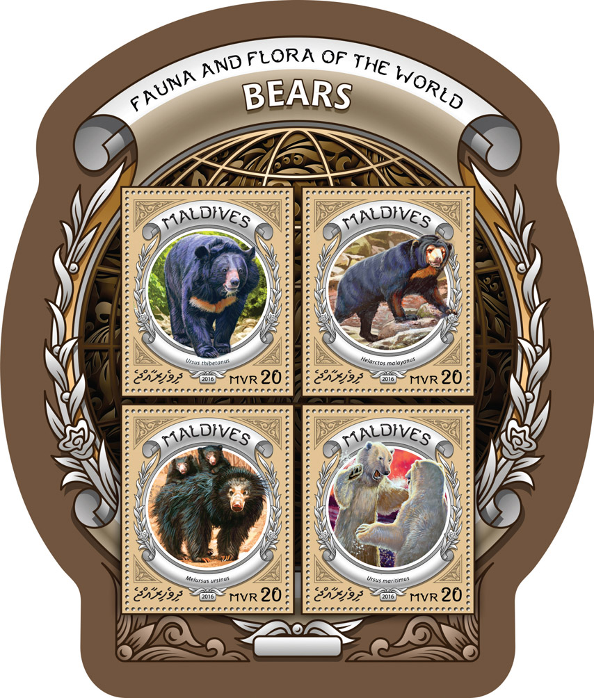 Bears - Issue of Maldives postage stamps
