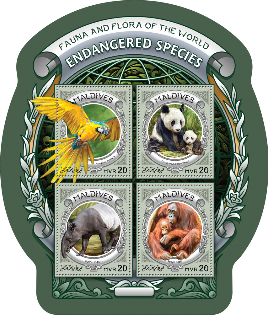 Endangered species - Issue of Maldives postage stamps