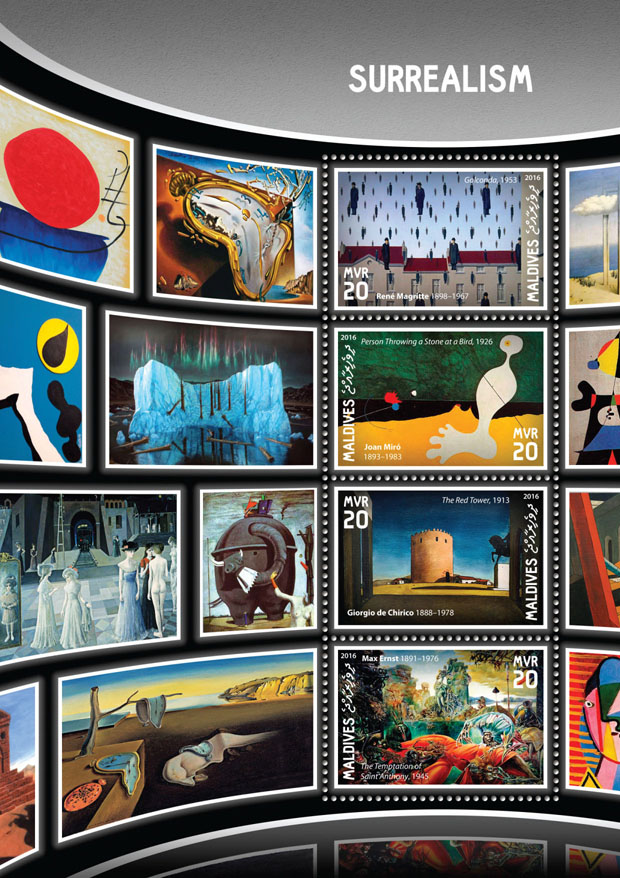 Surrealism - Issue of Maldives postage stamps