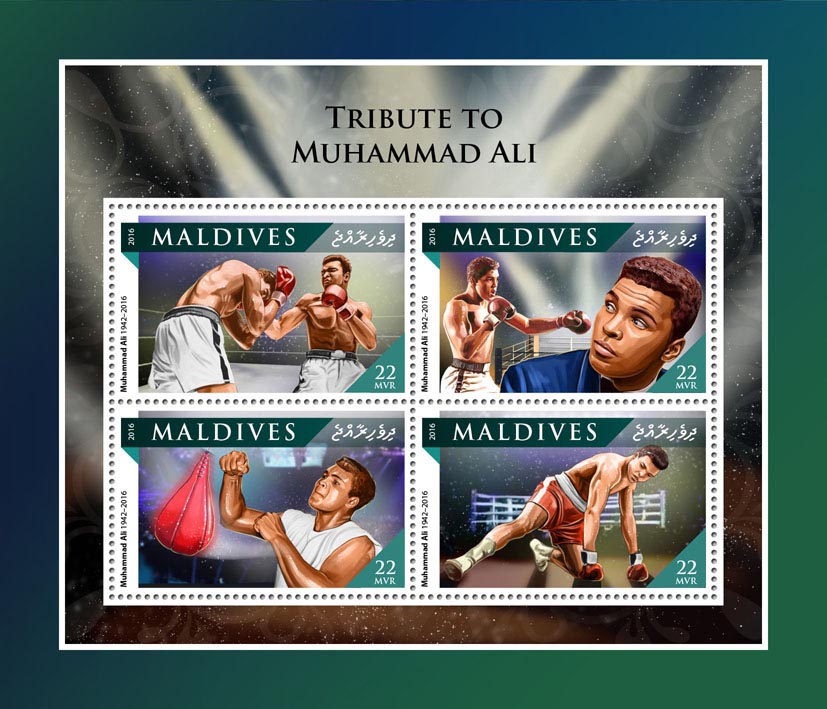 Muhammad Ali - Issue of Maldives postage stamps