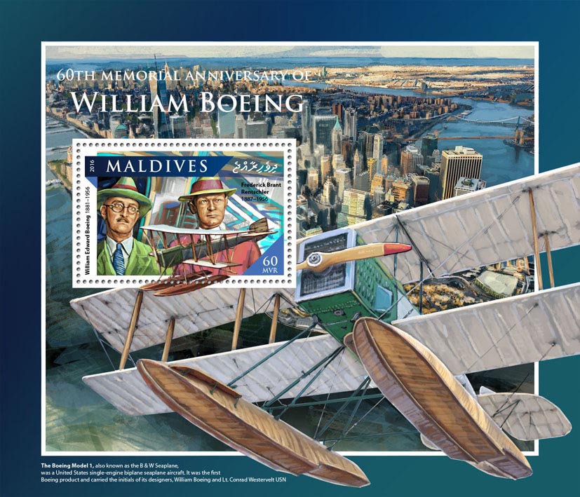 William Boeing - Issue of Maldives postage stamps