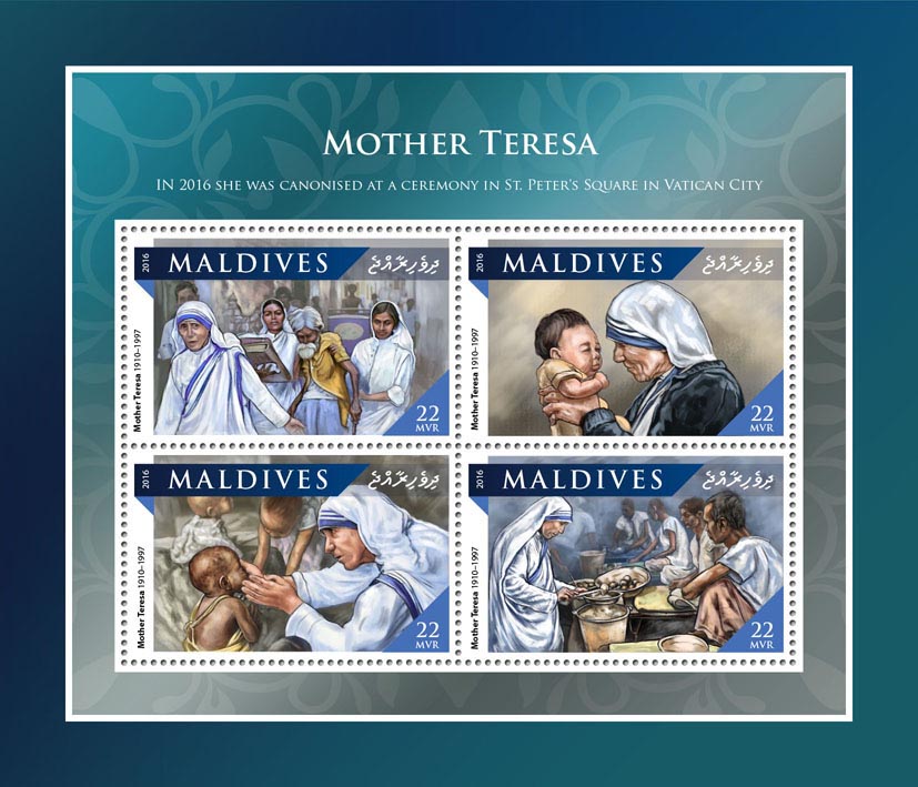 Mother Teresa - Issue of Maldives postage stamps