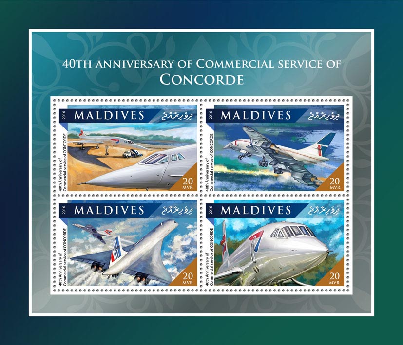 Concorde - Issue of Maldives postage stamps